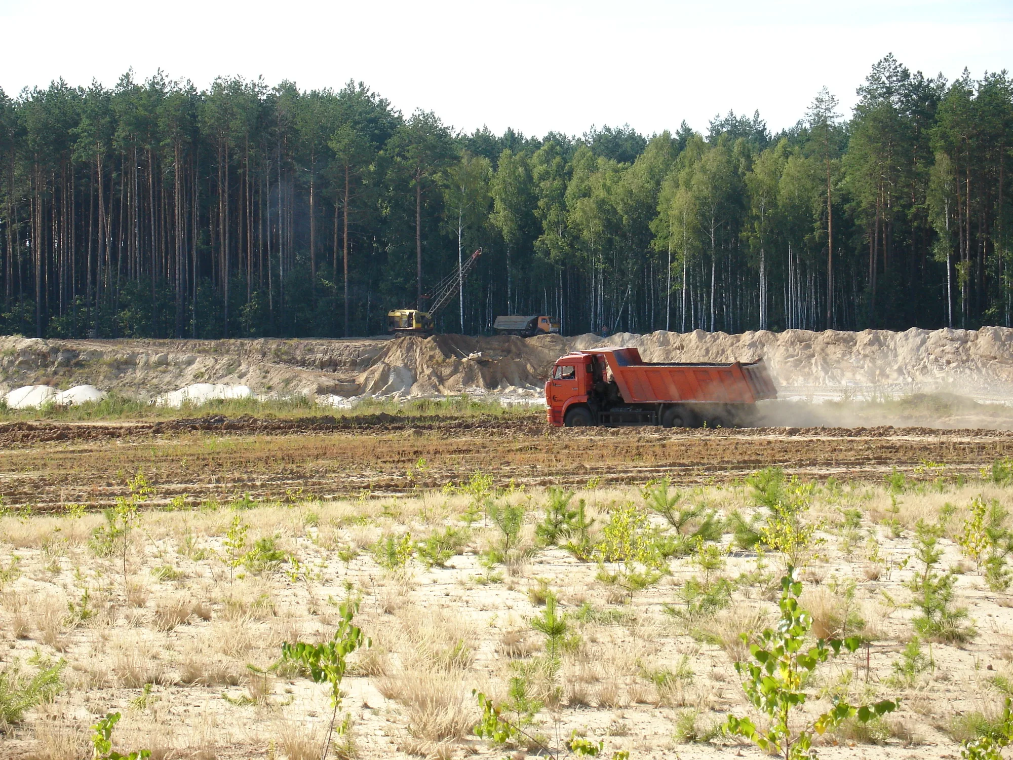 Sand and gravel quarry representing sand excavation works